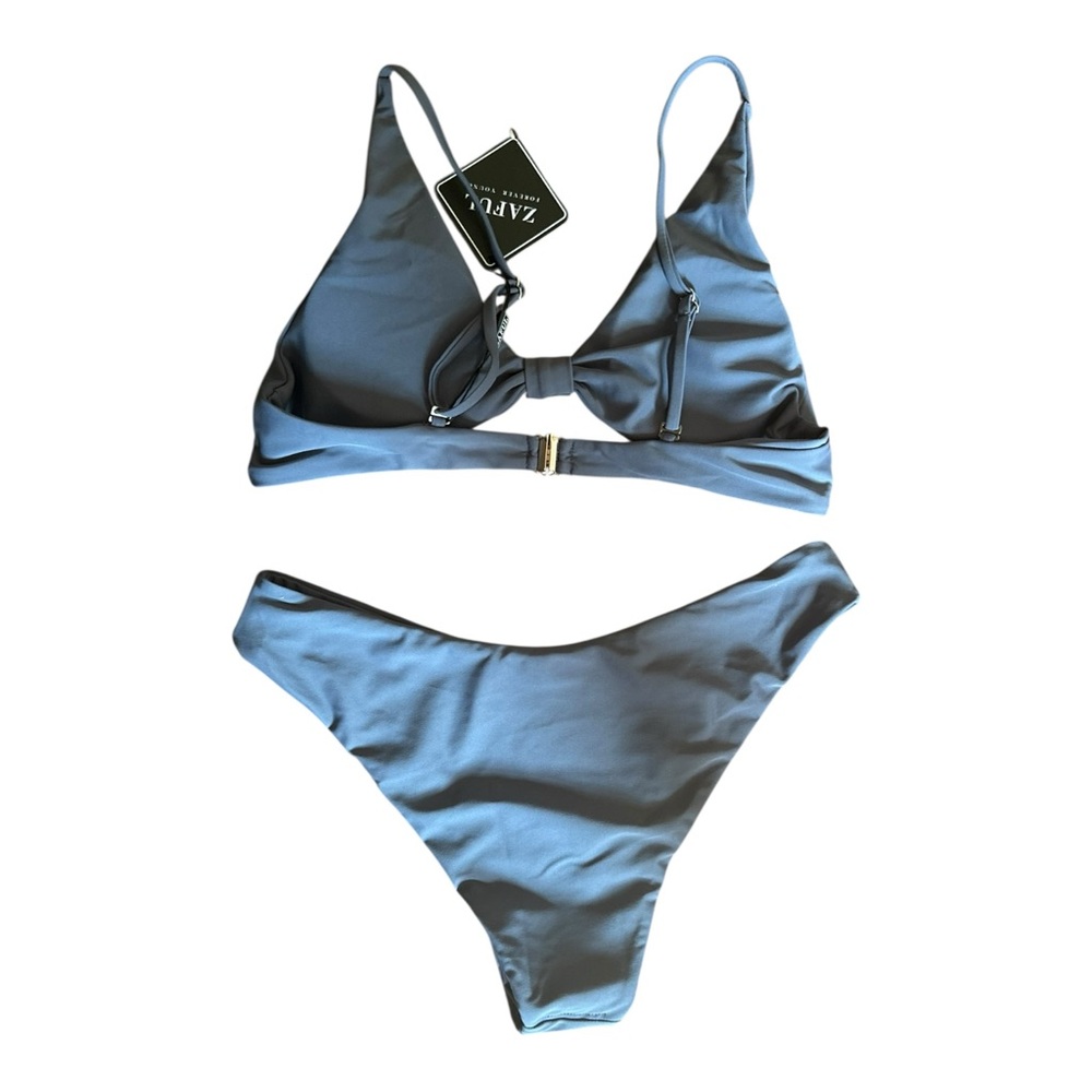 ZAFUL High-Leg Bikini Swimsuit – Size 4 | Gray | New with Tags - Picture 2 of 10